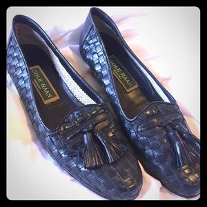Cole Haan Navy Leather Megan Loafers